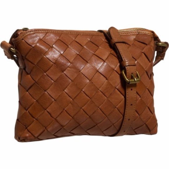 Vilenca holland Vilenka East-West Woven Crossbody Bag - Leather in cognac - Picture 3 of 5